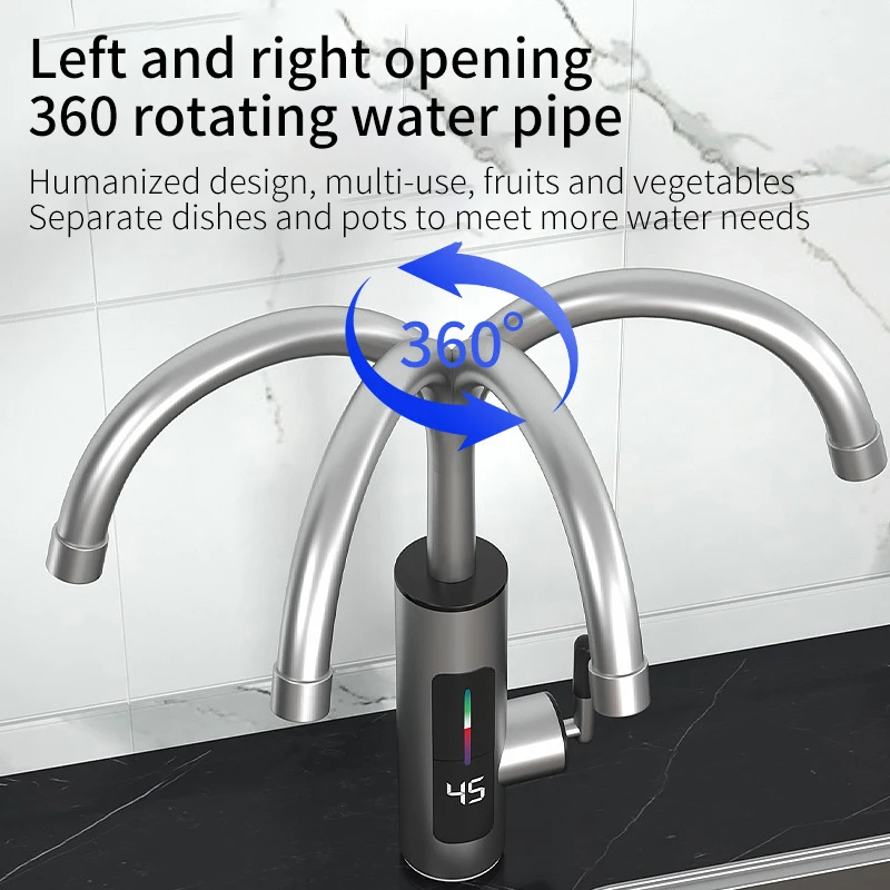 3000W 220V Electric Kitchen Water Heater Tap Instant Hot stainless steel Water Faucet Heater Cold Heating Faucet