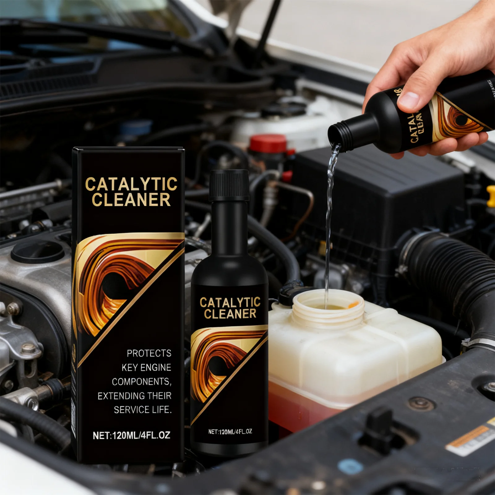 منظف المحول الحفاز 120 مللي معالجة نظام الوقود محرك إيداع الكربون مزيل يستعيد الطاقة يحسن MPG للسيارات الغاز