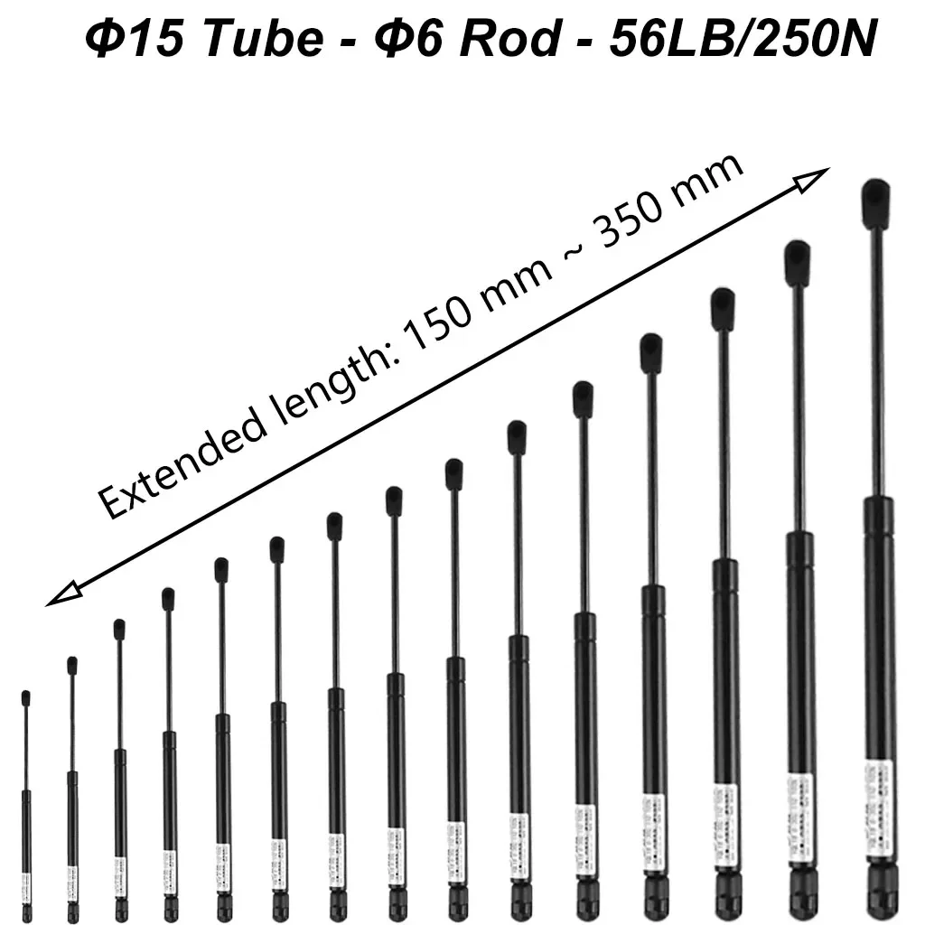 1PC 250N/56LB 150-350mm Universal Car Gas Spring Nylon End Fitting Lift Support Trunk Tailgate Strut Bar Replacement Gas Strut