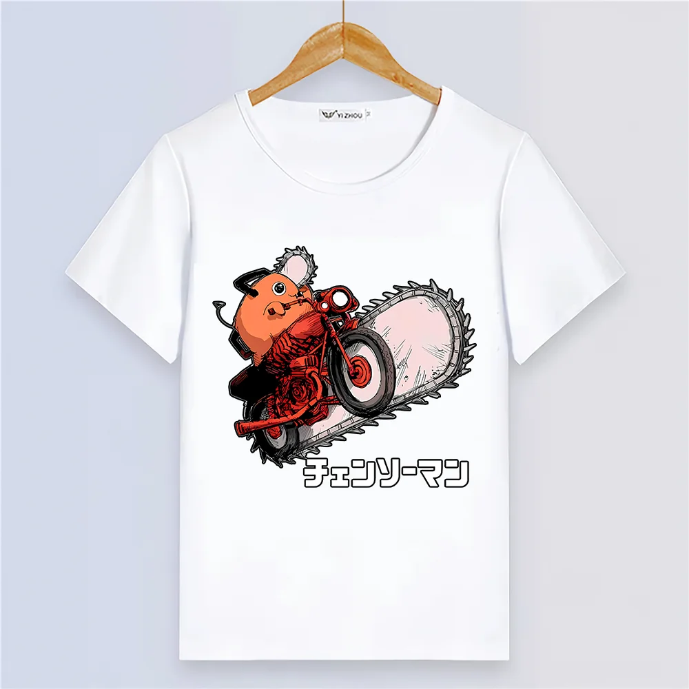 Anime Chainsaw Man Printed Summer breathable T shirt Cartoon Short Sleeve Tee Shirt Girls Cosplay Loose Tops Couple Clothes