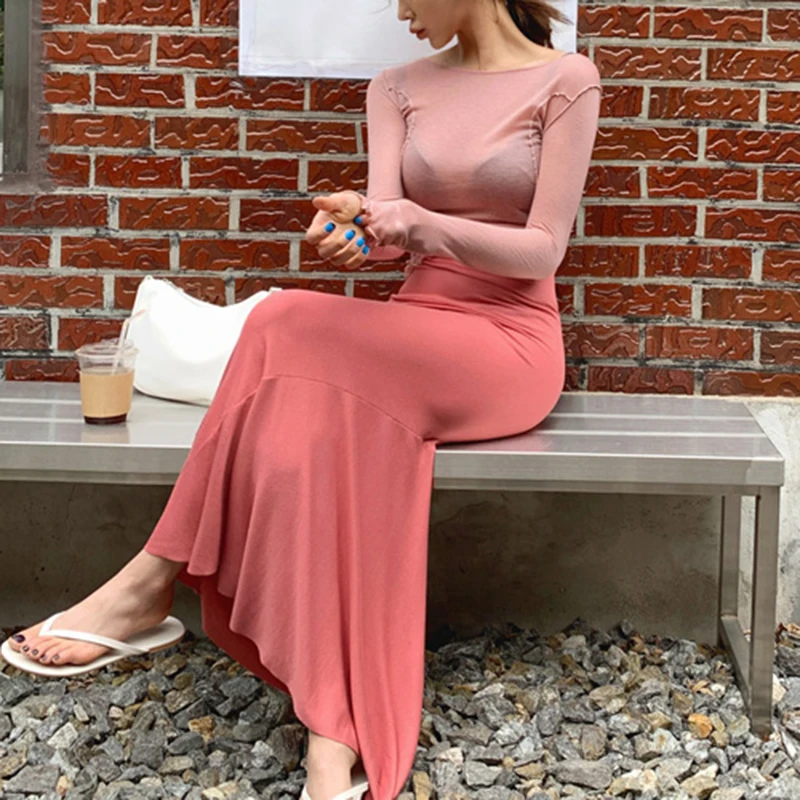 Fashionable Dongda Gate Women's High Waist Fish Tail Half Skirt Comfortable Hanging Sensation Body Shaping Summer Casual Skirt