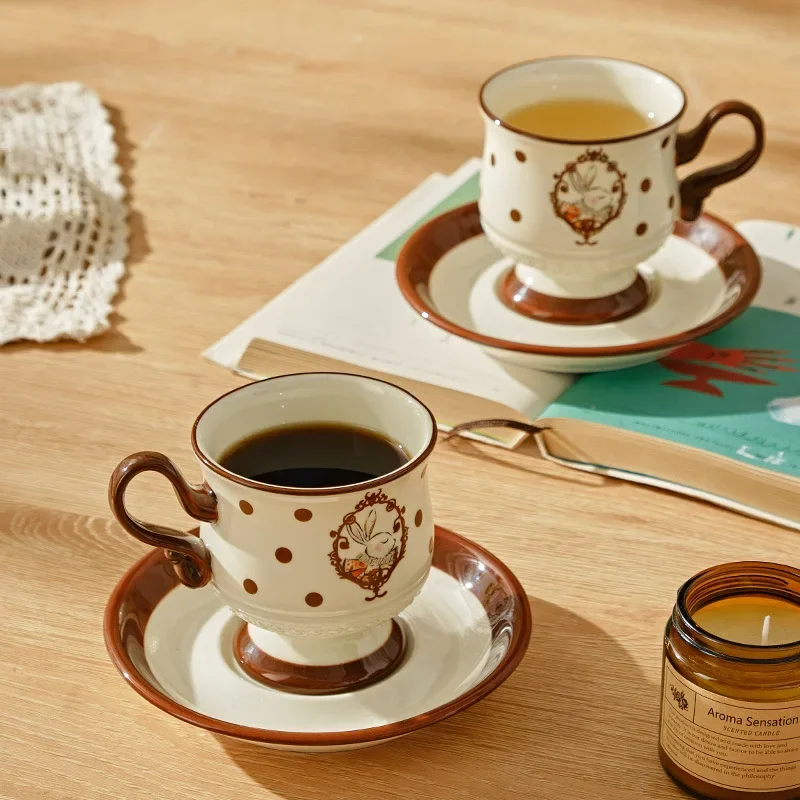 

French Cute Rabbit mug High Beauty Makeup for Home Afternoon Tea Cups Ceramic Coffee Cup