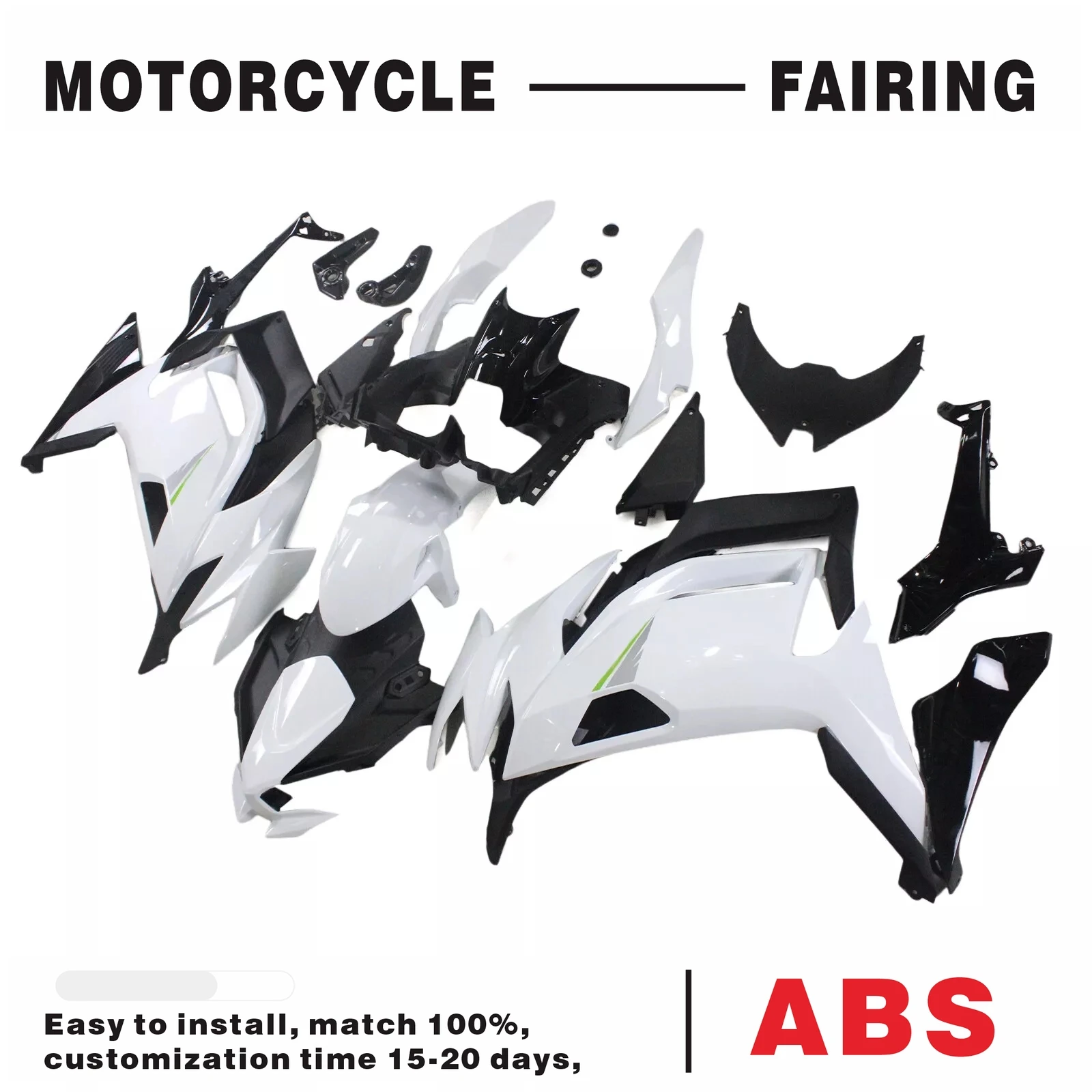 Fairing Kit For Kawasaki ER6F Ninja 650 2021 2020 2022 2023 Bodywork White Black