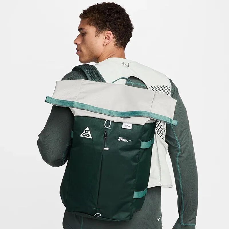 Nike Backpack, Outdoor Bag, Casual Versatile Fashionable Large Capacity Men'S, Green Dv4054-338