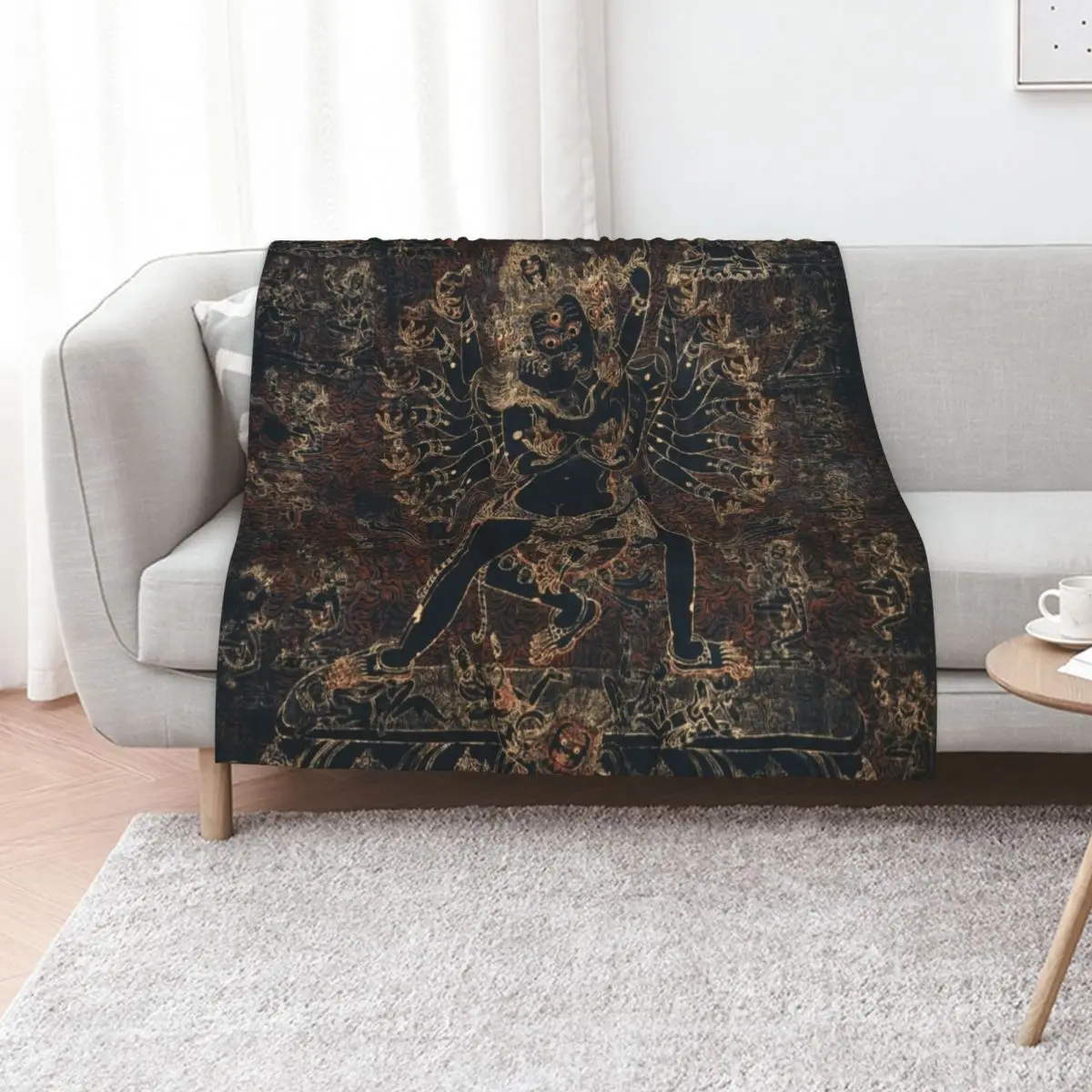 

Shri Hevajra Demon Death Thangka Throw Blanket Thermal Softest Cute Shaggy Blankets