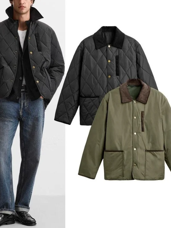 

Fashionable Casual Long Sleeve Cotton Jacket Men's Slim Fit Multi-Color Trendy Streetwear Standard Style No Hood Daily Wear