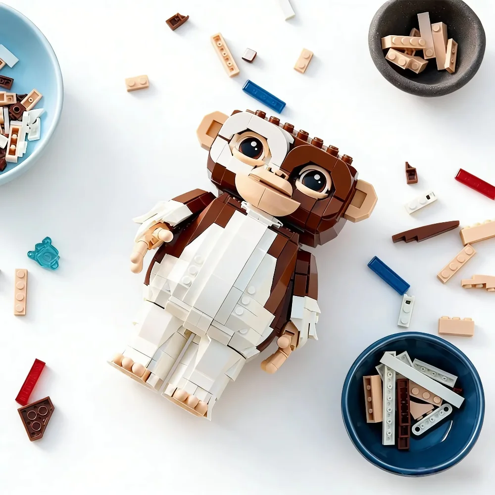 2026 Spot 1125pcs Popular Ornaments Comedy Movie Peripheral Building Blocks Set Mogwai Christmas Gift For Fans Friends