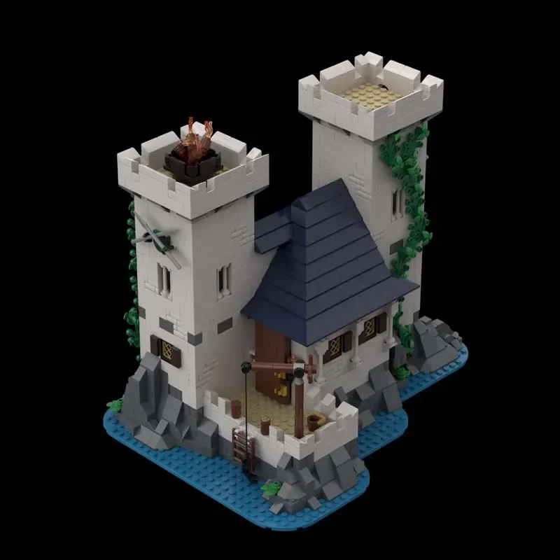 Coastal Outpost Model Medieval Castle Model 1404PCS Building Bricks Technology Modular Block Toys DIY Assembly Christmas Gifts