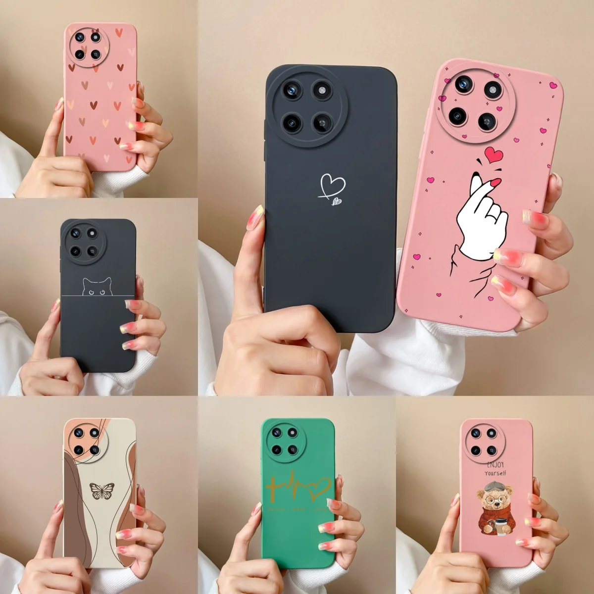 For OPPO Realme 11 4G Realme 11 5G Realme 11X 5G Case Liquid Love Heart Coque For Realme 11 4G Realme 11 5G Realme11 X Funda