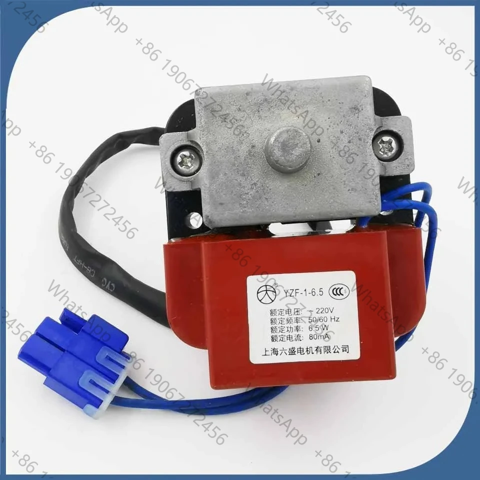 1 peça nova em bom estado de funcionamento para refrigerador/freezer YZF-1-6.5, motor de ventilador de geladeira com plugue azul.