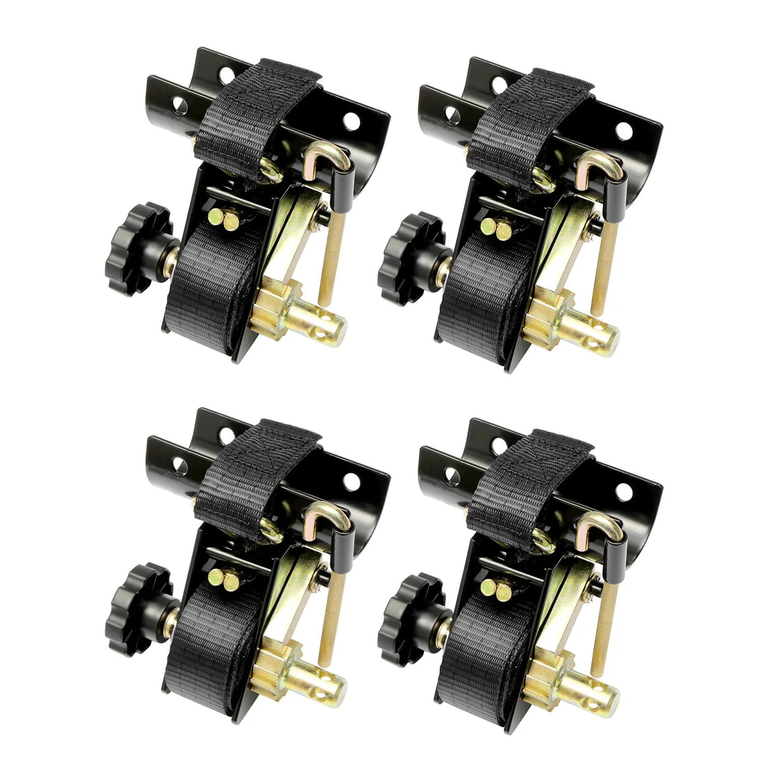 

Ремень для лестницы, ремень/J-образный крючок (4 шт.), крепление для черной круглой трубы 2 дюйма, черный ремень с храповым механизмом лестницы, натяжитель веревки для грузовика