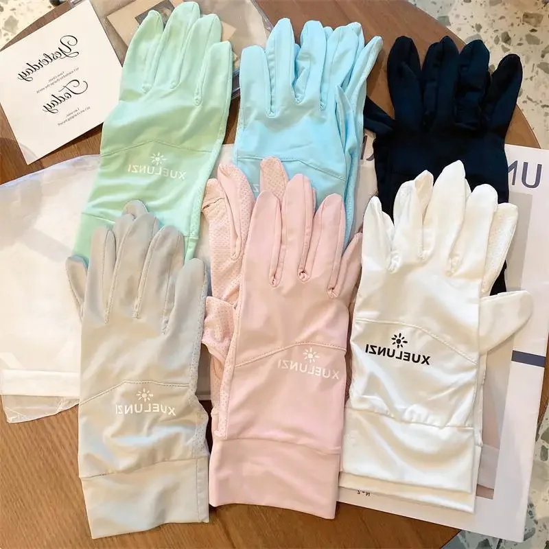 Spring Summer Thin Gloves Women's Two Finger Gloves Sun Protection UV Protection Breathability Outdoor Cycling Women Glove