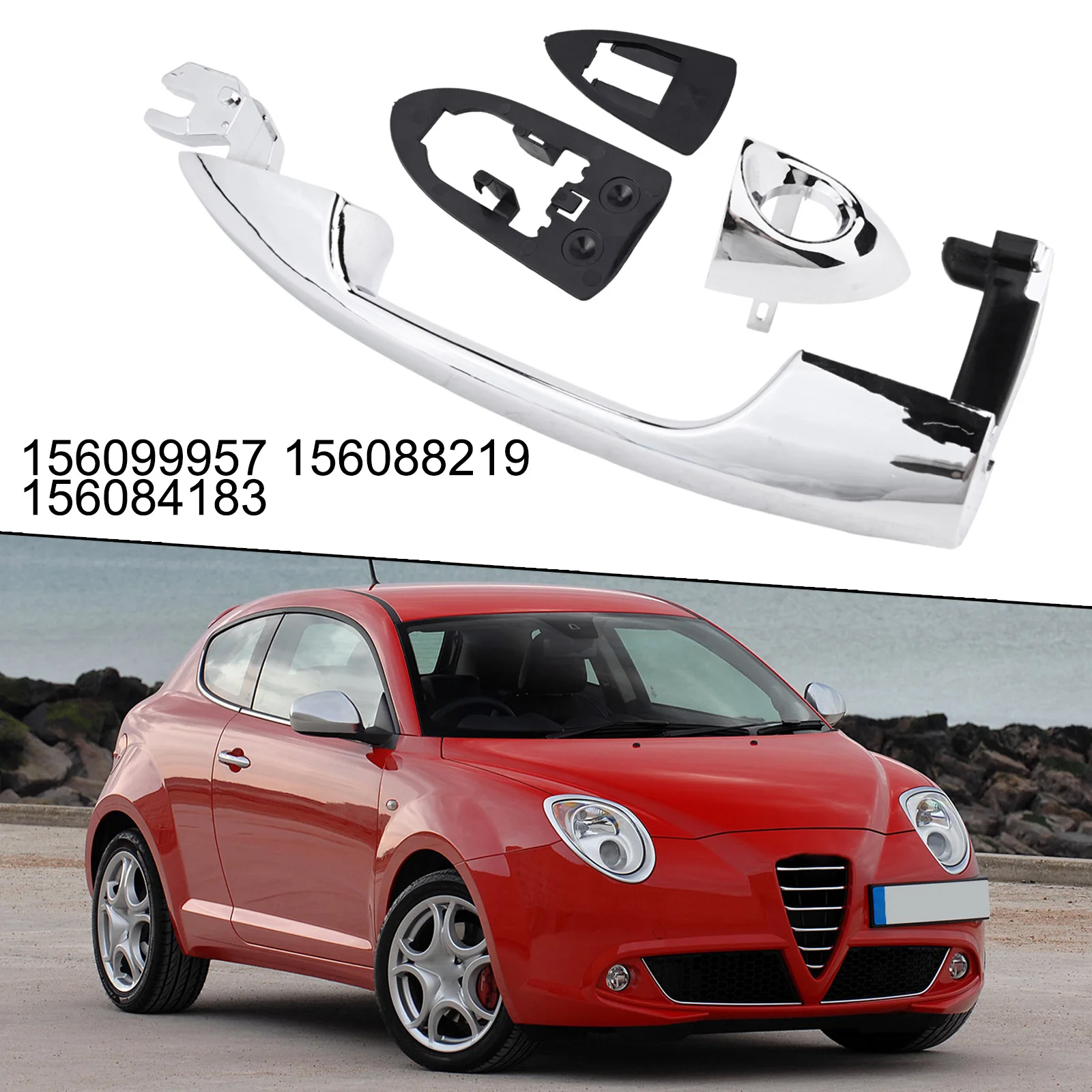 Outer Door Handle With Hole For AlfaRomeo For Mito 2008-2018 For Giulietta 2010-20 For Chrysler For Ypsilon 156099957 156088219