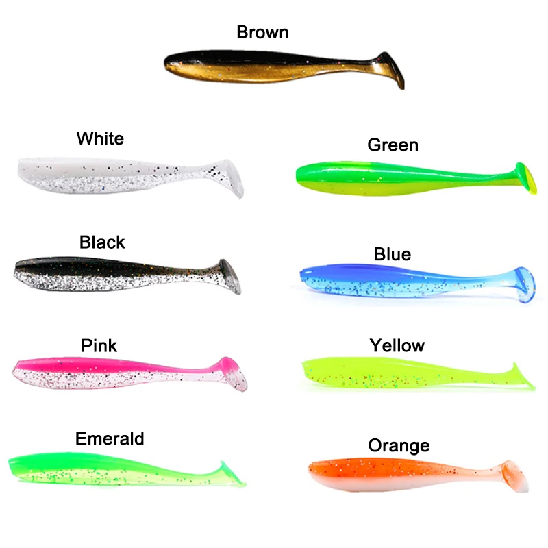 Angelköder-Set mit weichem Schwanz, 55/65/75 mm, Schwimmköder, Silikon-Wobbler, für Barsch- und Karpfenangeln, Angelzubehör, zufällige Farbe, 10/50/100 Stück. – Detail 6