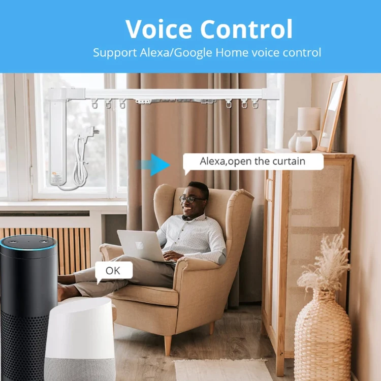 Zigbee Smart Curtain Remote Control Motor Support Custom Tracks Tu*ya WiFi Smart Home Electric Motorized Curtain System