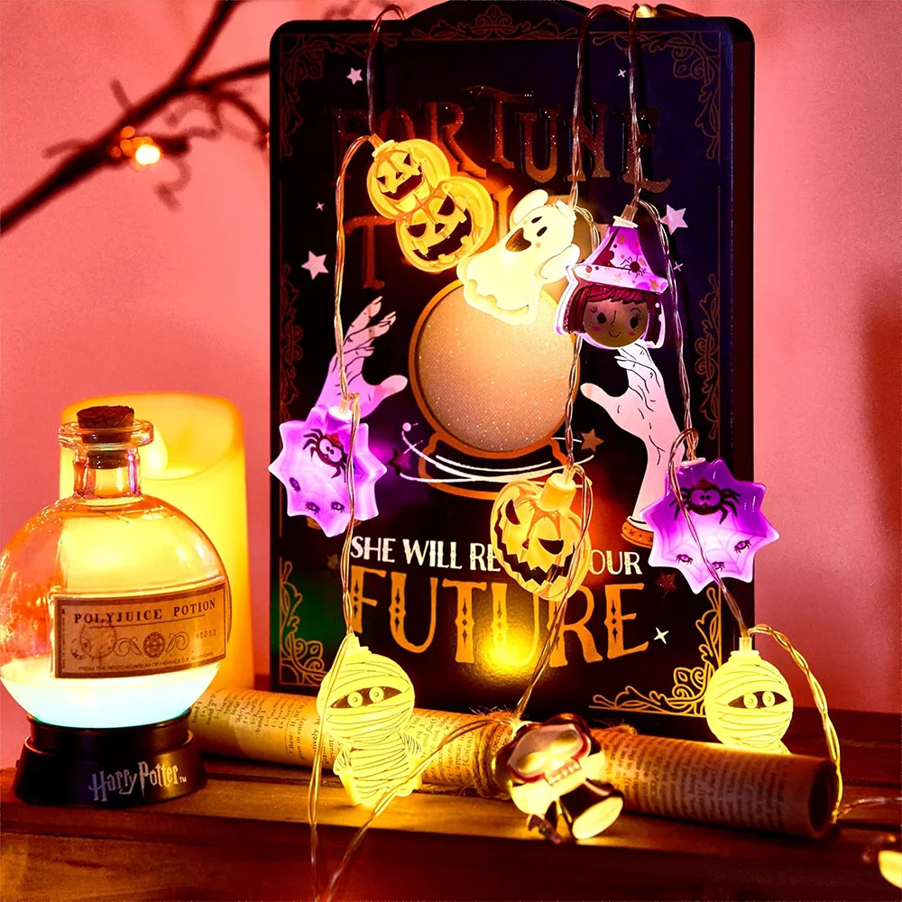 Halloween Monster String Light Decorazioni natalizie Luce Camera da letto Ristorante Decorazione Lampada a sospensione Luce da terra USB Luce esterna