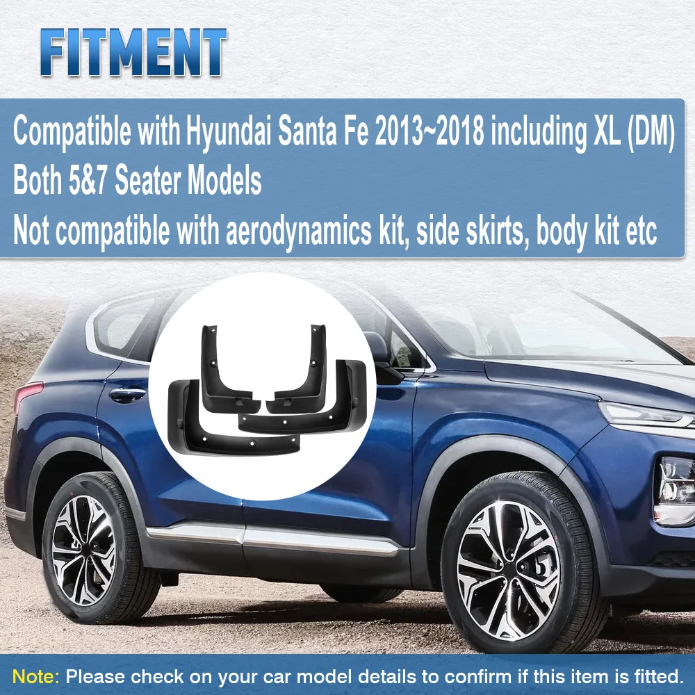 

Для Hyundai Santa Fe DM XL 2013 2014 2015 2016 2017 2018 автомобильные брызговики брызговики крыло передние и задние брызговики аксессуары