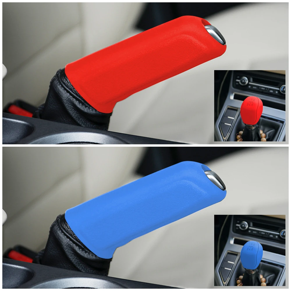 Car Gear Shift Collars for Ford Focus 2 3 MK2 MK3 Fiesta Ecosport MT Silicone Shift Knob Cover Handbrake Covers