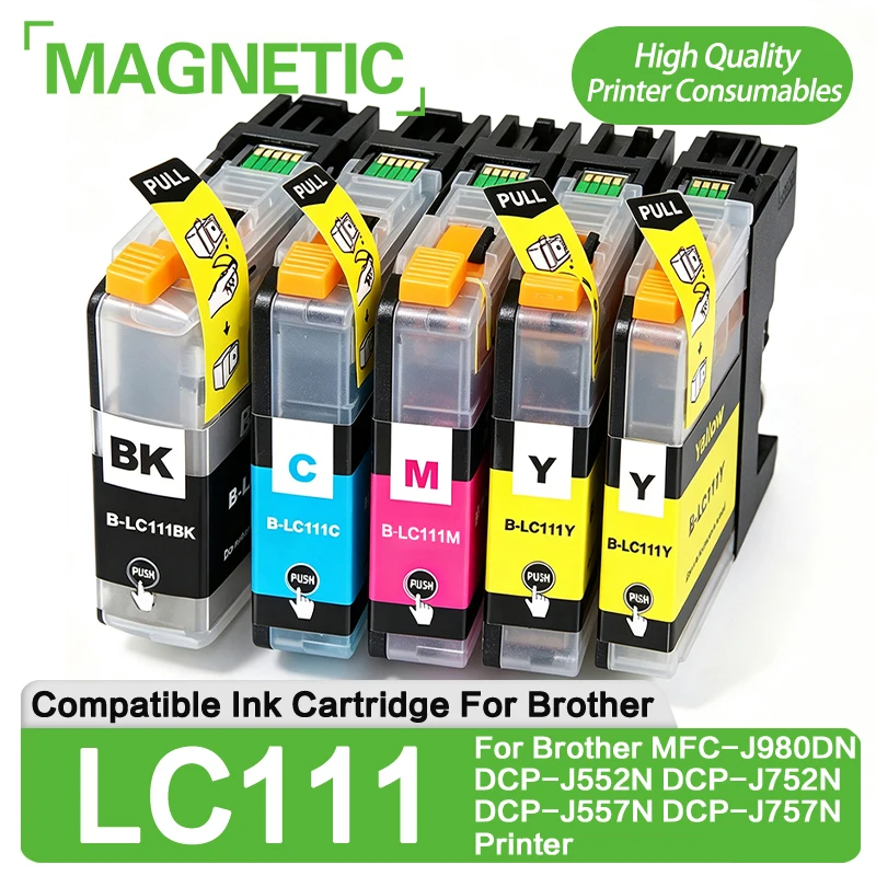 LC111 B-LC111 Compatible Ink Cartridge For Brother MFC-J980DN DCP-J552N DCP-J752N DCP-J557N DCP-J757N MFC-J980DN-B/W Printer