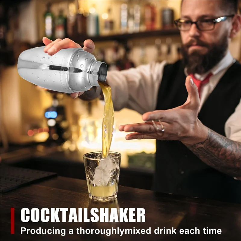 

6PCS Mini Cocktail Shaker, Drink Shakers Cocktail,Stainless Mini Martini Shaker, Cocktail Shaker With Strainer, 250Ml-AC82