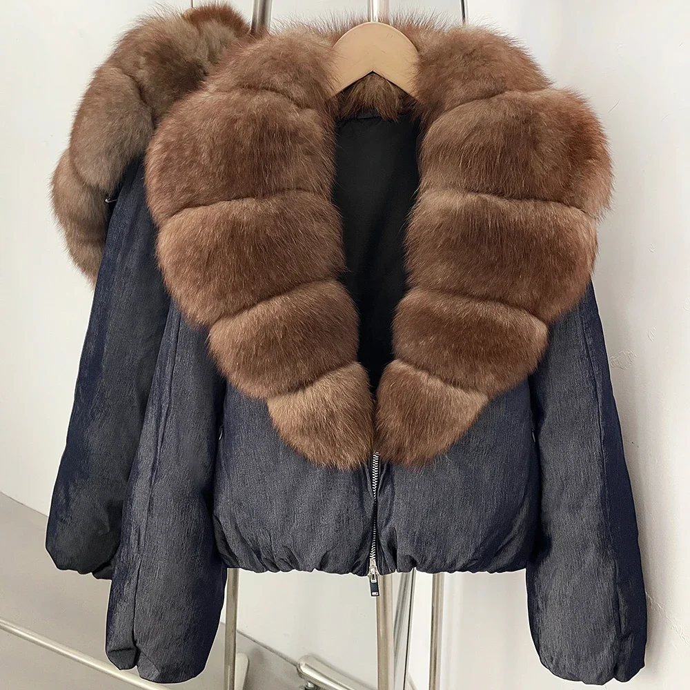 OFTBUY 90% White Duck Down Coat Luxury Winter Puffer Jacket Women Female Real Natural Fox Raccoon Fur Thick Warm Parkas