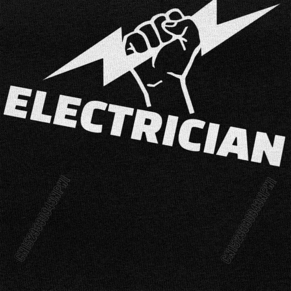 Electrician T Shirt For Men Pure Cotton Tee Engineer Electrical Power Tshirts Short Sleeved T-Shirt Gift