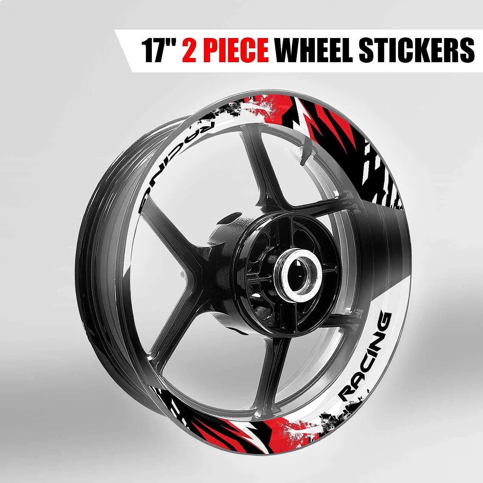 S05W Red 2-Piece Rim Wheel Stickers Decals For Yamaha YZF R1 2012-2022