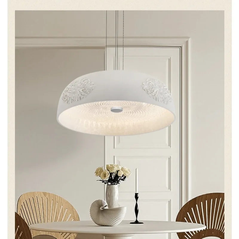 الفرنسية مصمم كريم نمط الفن نحت قلادة أضواء LED تركيبات الإضاءة الحديثة غرفة نوم مطعم غرفة المعيشة شرفة الدراسة #3