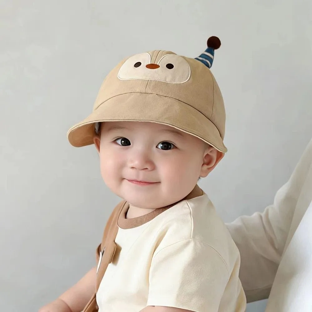 Penguin Pattern Baby Baseball Cap Large Brim Adjustable Sun Visor Hat Breathable Soft Cute Baby Sun Hat Outdoor Activities