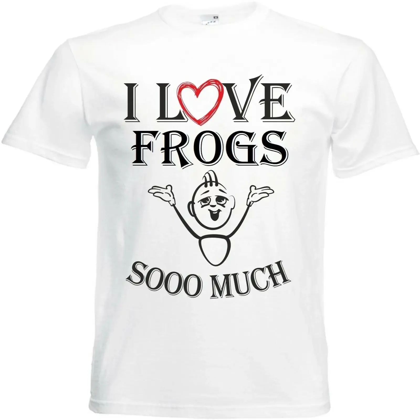 T Shirt I Love Frogs für Damen Herren und Kinder in der Farbe Weiss vintage Washed Top For Everyday Wear Slightly Breathable