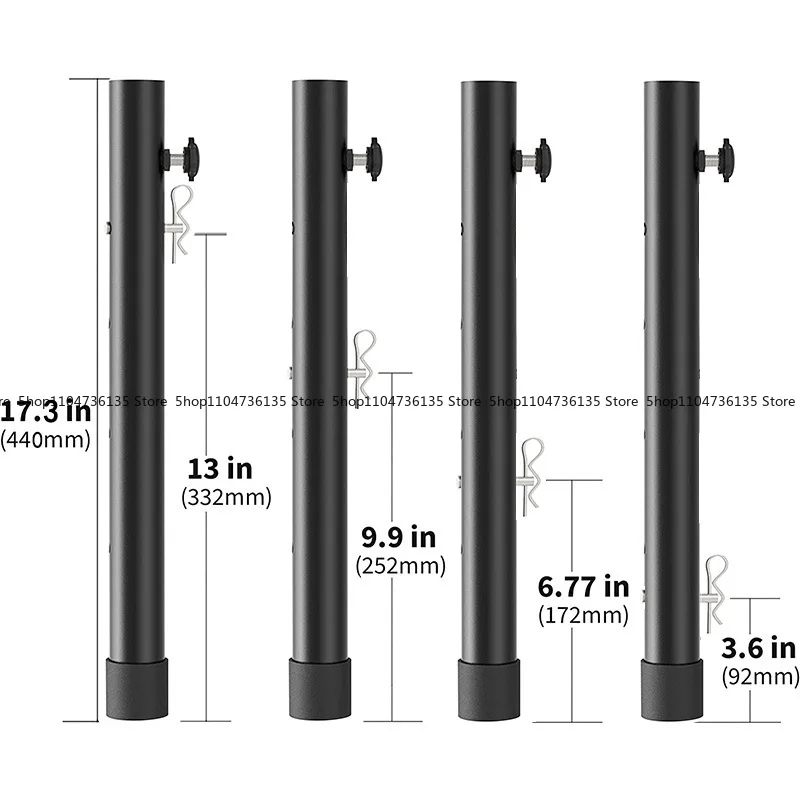 Table Leg Extender, Table Height Expander Straight or Curved Leg Type Folding Table Leg Extender