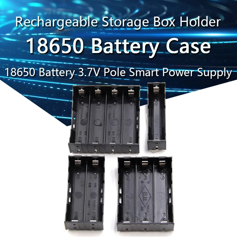 

Plastic 18650 Rechargeable Battery Case Holder Storage Box For 18650 Battery 3.7V Pole Smart Power Supply Batteries Clip Holder