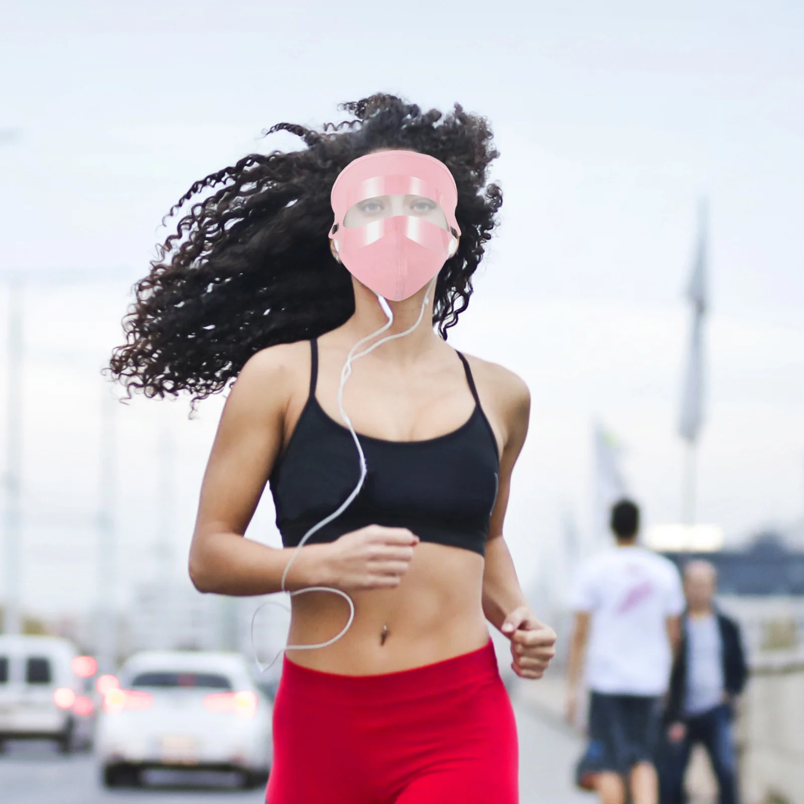 

Sunscreen Mask Pink Free Size Multi Functional Uv Protection Comfortable Breathable Durable Reusable for Cycling Hiking