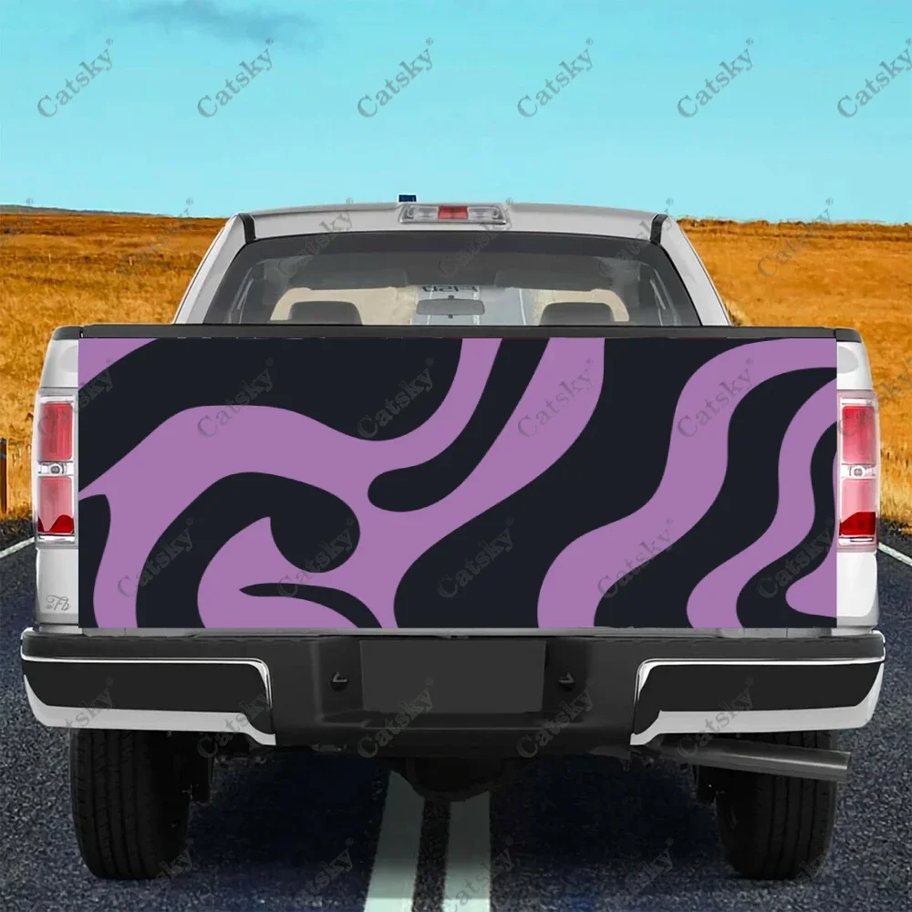 

Horizontal With Colorful Waves Truck Tailgate Wrap Professional Grade Material Universal Fit for Full Size Trucks Weatherproof