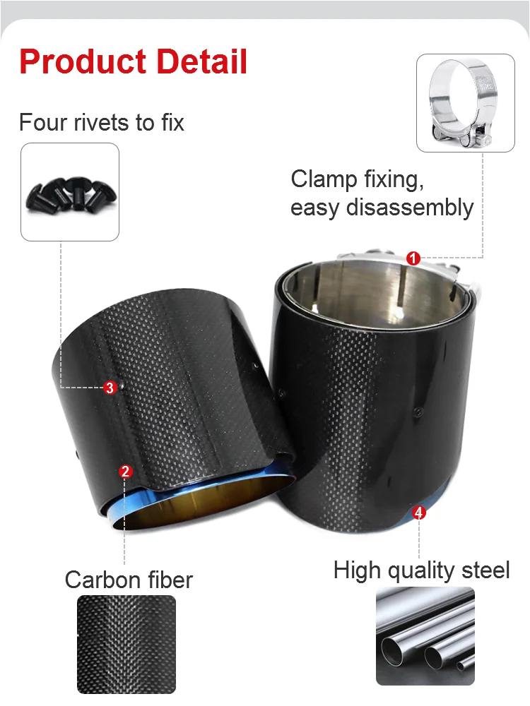 SYPES OEM Carbon Fiber Exhaust Pipes for  M2 M3 M4 M5 F80 F82 F83 F87 F90 G80 G82 G83 G87 G90 Muffler Tips