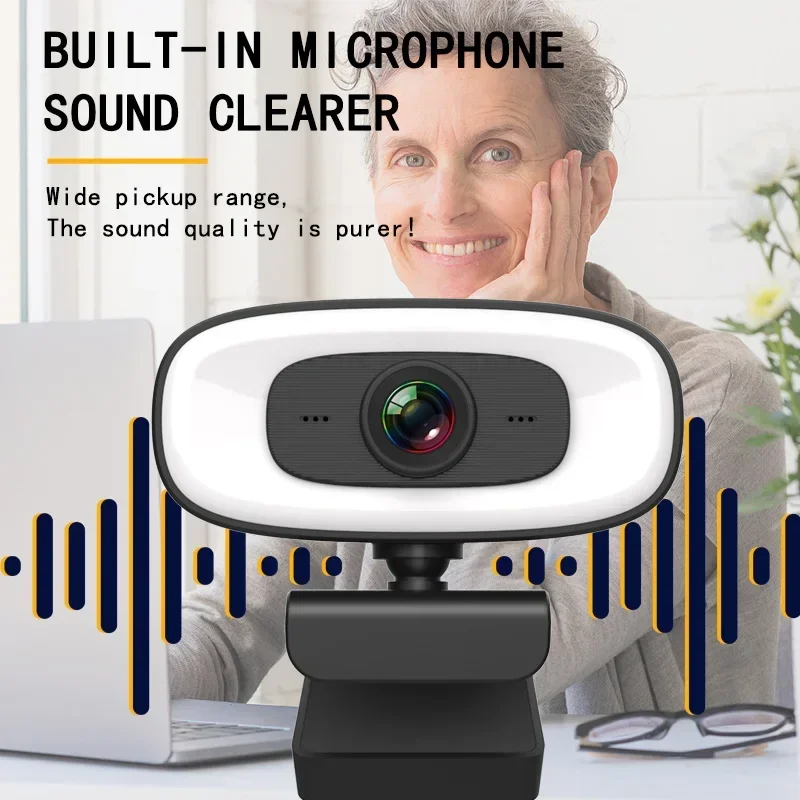 

With Microphone 15-30fps USB Web Cam For Youtube PC Laptop Video Shooting Camera Webcam 4K 1080P Mini Camera 2K Full HD Webcam