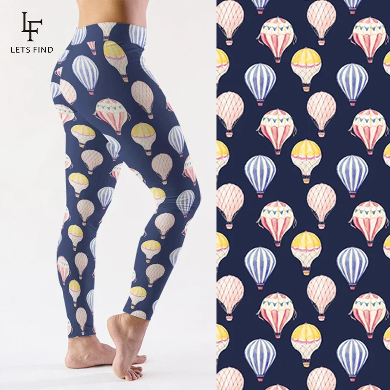 Letsfind Hot Sales Hoge Taille 3D Luchtballon Ontwerp Digital Printing Vrouwen Workout Elastische Leggings