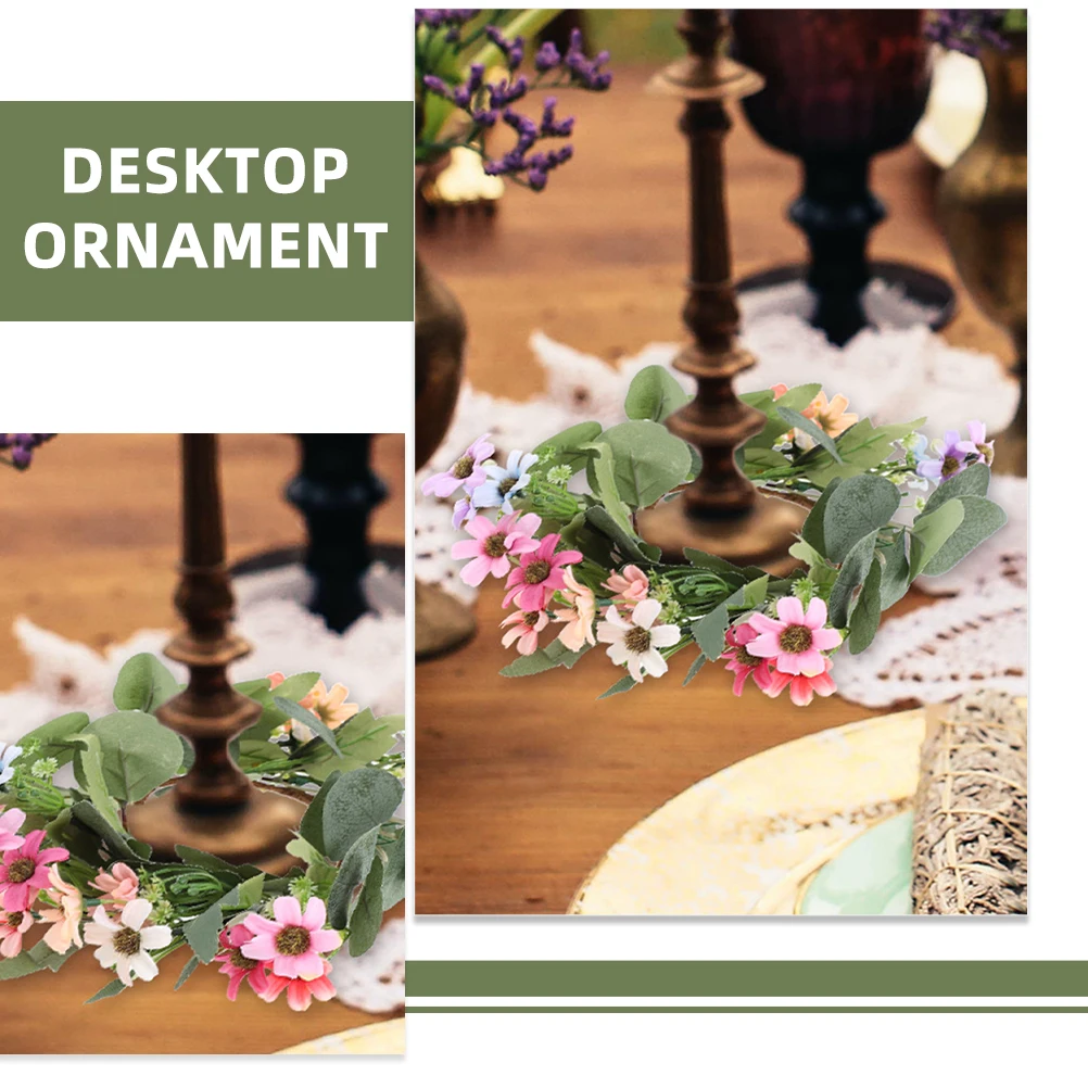 

3Pcs Decorative Wreath Eucalyptus Ring Artificial Plant for Front Door Tabletop Pendant Festival Decor