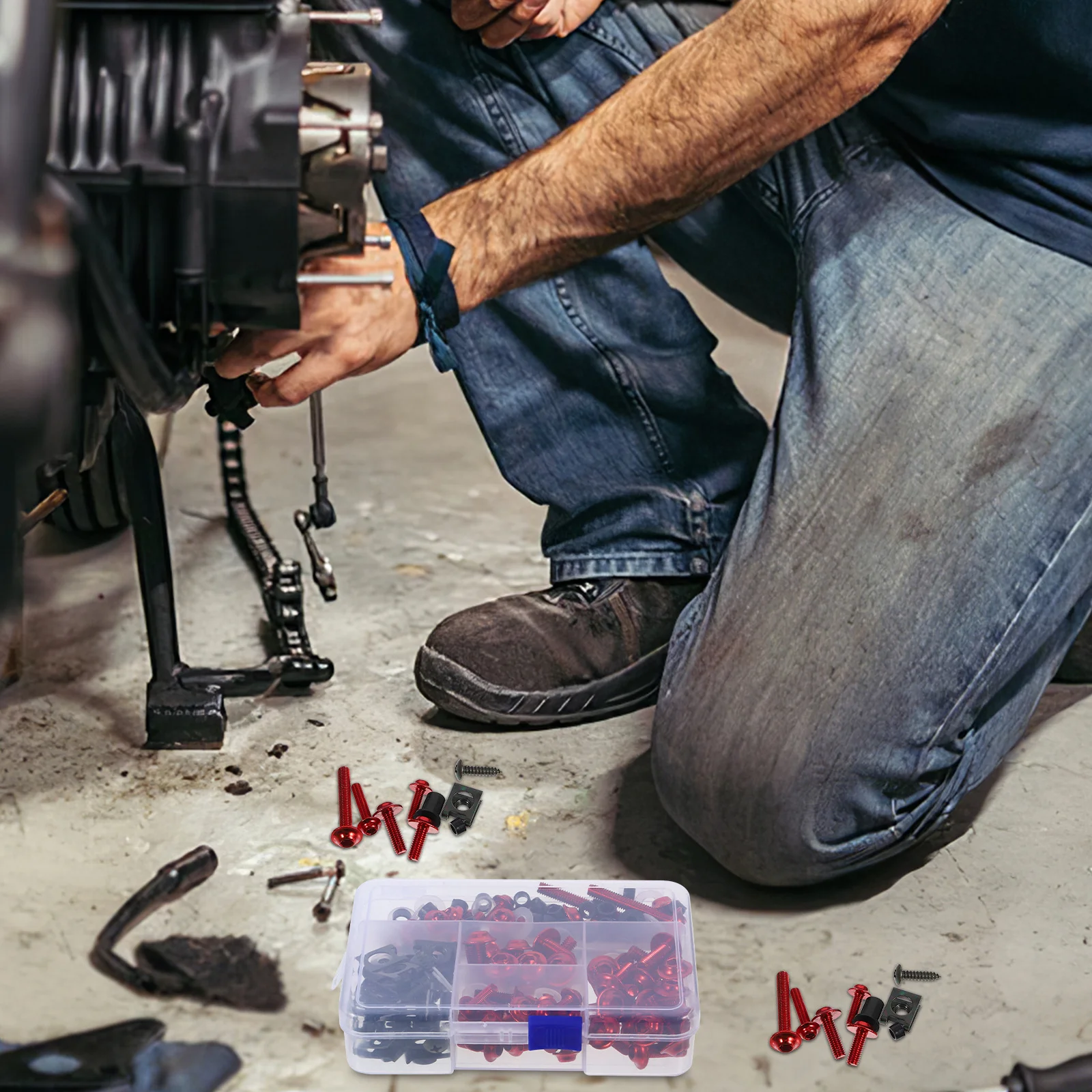 

1 set 1 Set Motorcycle Windscreen Blanking Plugs Black Metric Bolts Nuts Washers Kit For Fairing Windshield