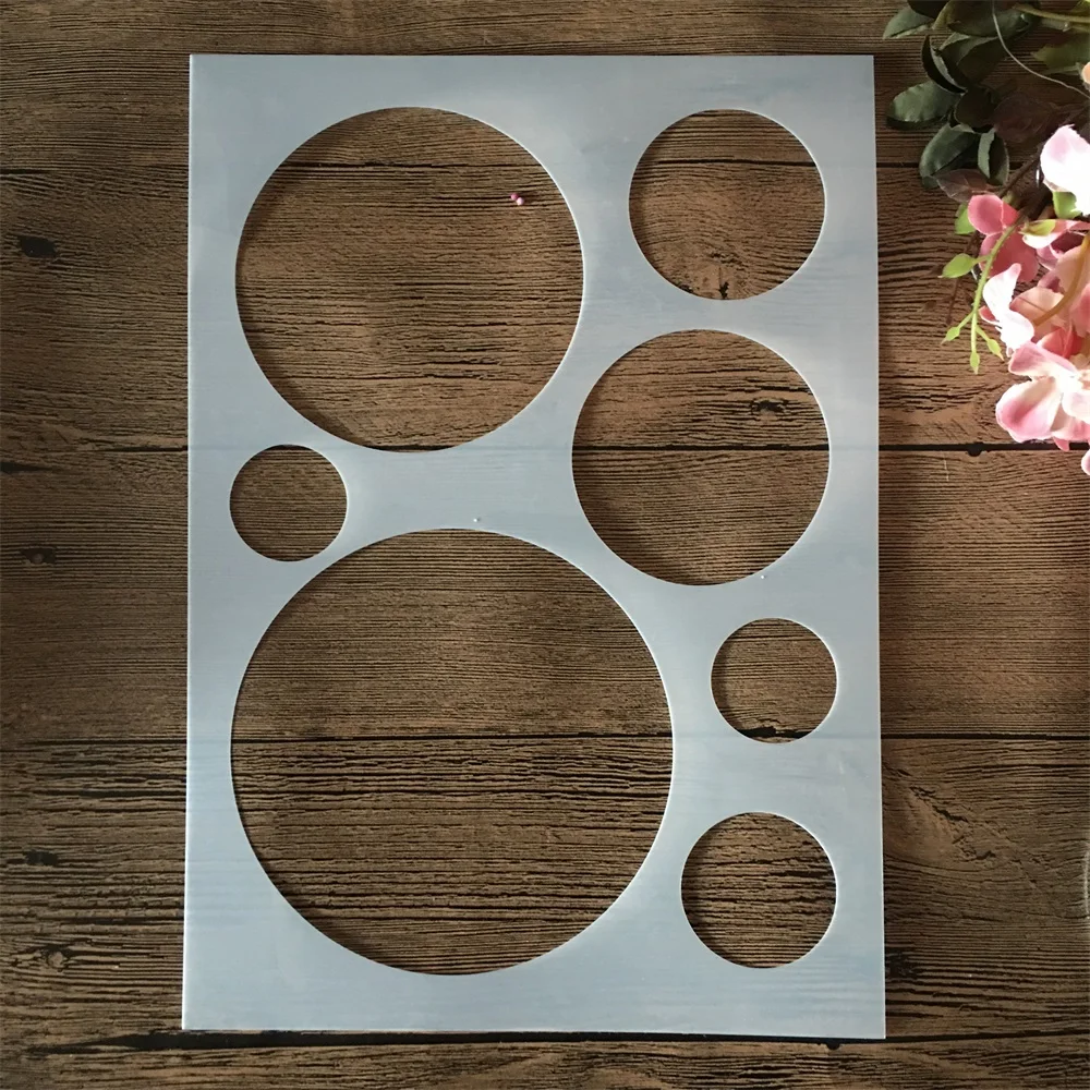 Plantillas de capas redondas geométricas para manualidades, A4, 29cm, pintura, álbum de recortes, coloración, relieve, álbum, plantilla decorativa
