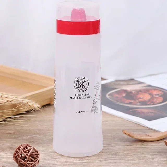 300ml 4 Holes Sauce Bottle Safe Resin for Ketchup Jam Mayonnaise Olive Oil Squeeze Dispenser Cruet Kitchen Accessories Tools