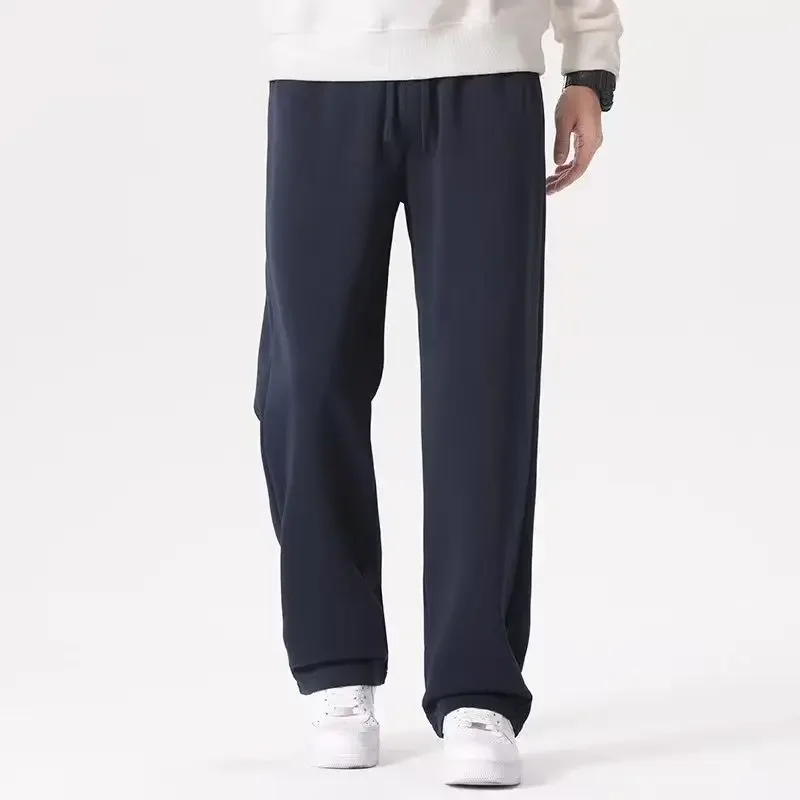 American Style Basketball Themed Casual Pants for Men, Loose Straight Fit Oversized Sports Pants