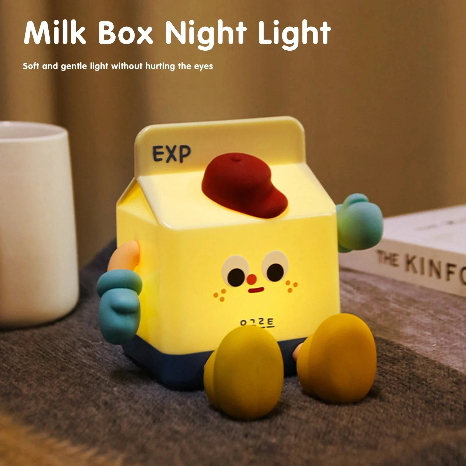 Xiaomi Milk Carton Bedside Night Light Ornaments Decorative Light Rechargeable Touch Dimmable 500mAH 3-speed Home Bedroom Decor