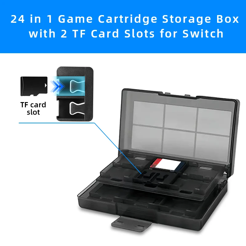 For Switch Game Card Holder Case Organizer Portable 24 in 1 Game Memory Card Holder Case Storage Box