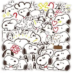 40Pcs Cartoon Peanuts Snoopy Stickers Kawali Graffiti Hand Account Material Water Cup Phone Case Luggage Decoration For Girls