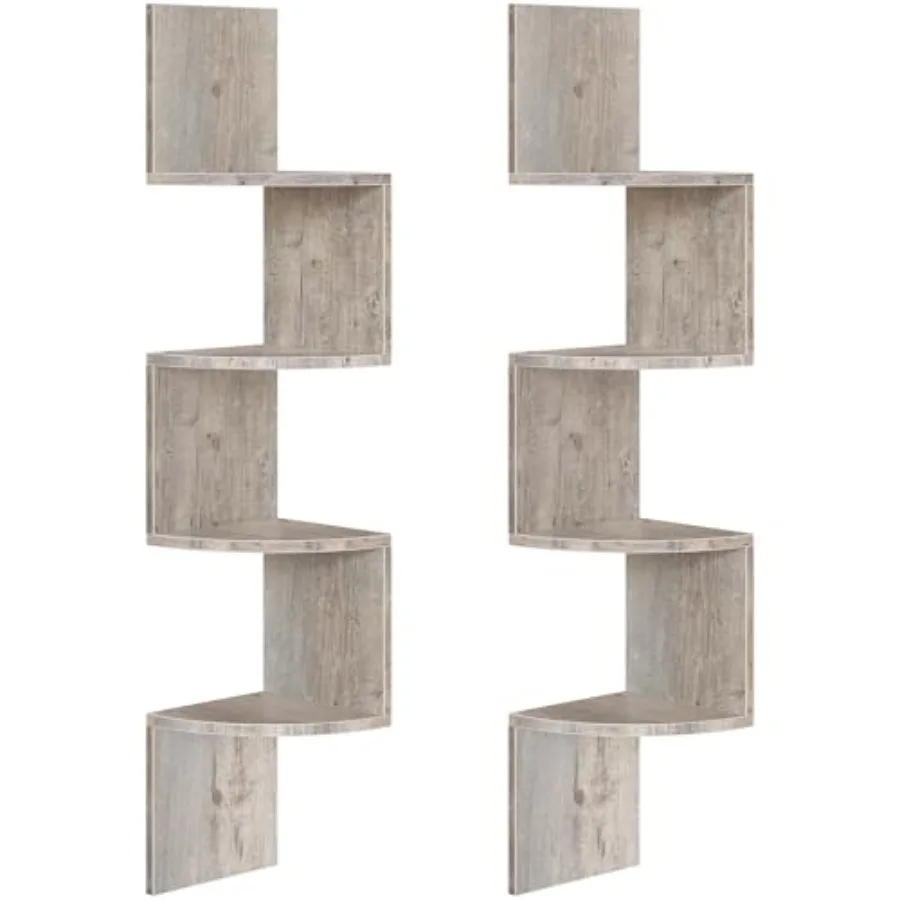 

Corner Shelf Wall-Mounted, Set of 2 Floatg Corner Shelves, 4-Tier Corner Bookshelves for Wall Decor Livg Room, Bedroom, Bathroo