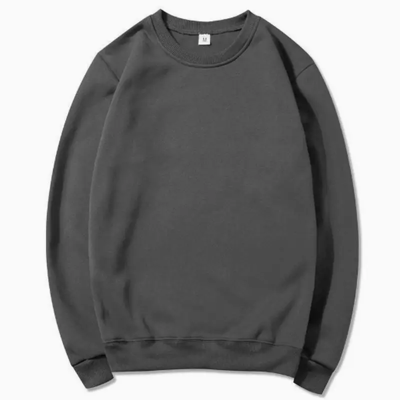 Herren-Hoodie mit Rundhalsausschnitt, Herbst-Winter-Fleece, warm, lässig, lockerer Pullover, einfarbig, Sport-Sweatshirt mit langen Ärmeln – Detail 2