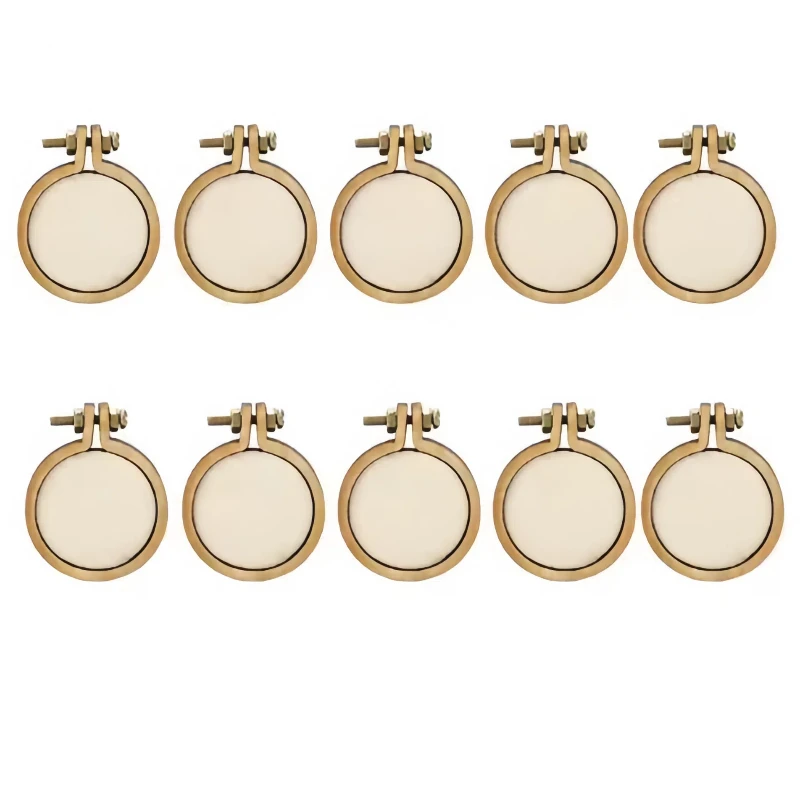 10Pcs/Set Wooden Mini Embroidery Hoop Ring Cross Stitch Frame Crafts DIY For Needle Arts Fabric Painting Wall Decoration