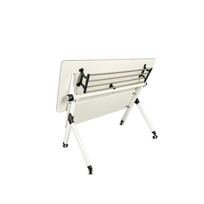 Folding conference table training table, movable splicing strip table with wheels, combination desk staff