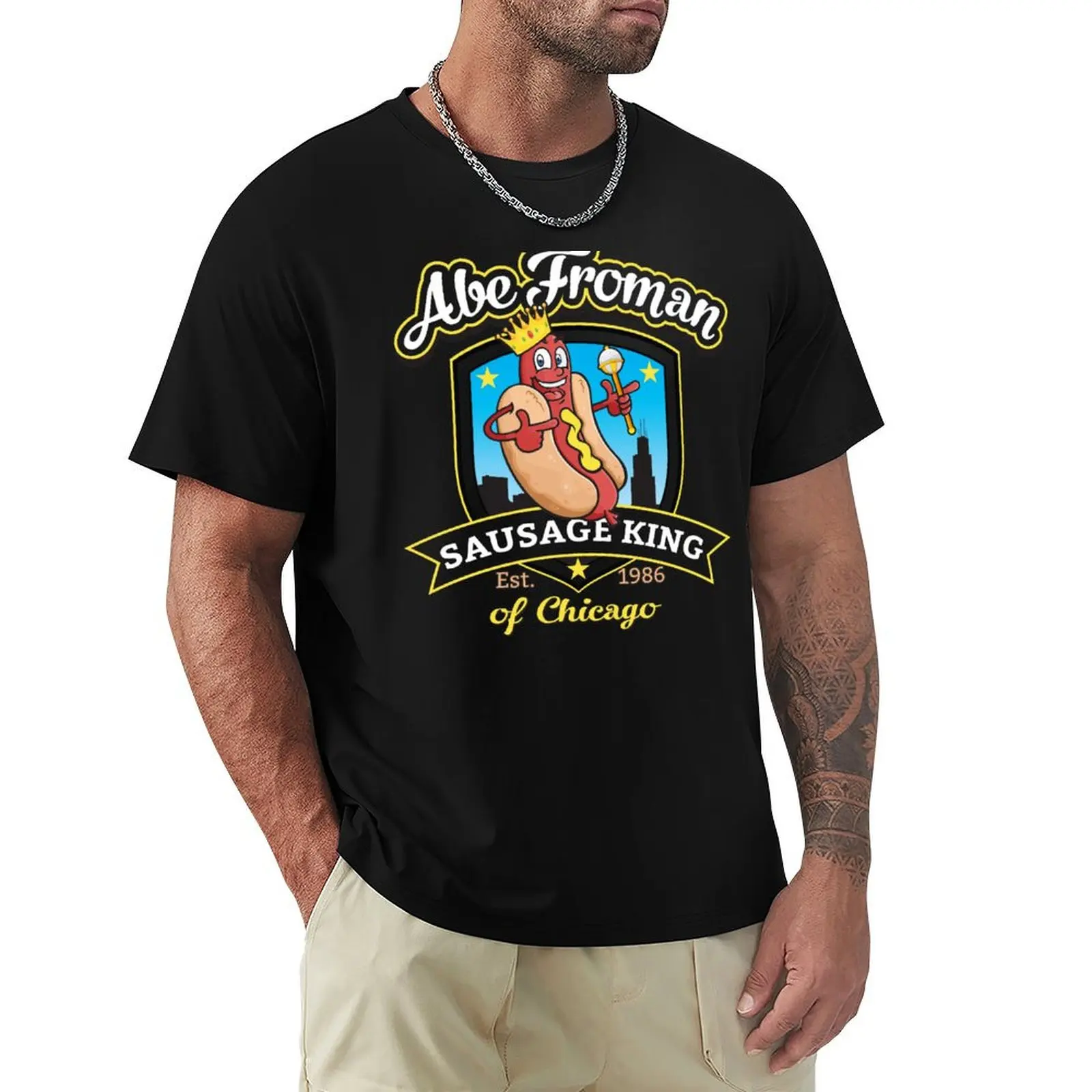 Abe Froman Sausage King of Chicago T-Shirt Halloween Casual T-Shirt